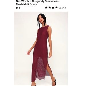 Mesh low back dress NWT
